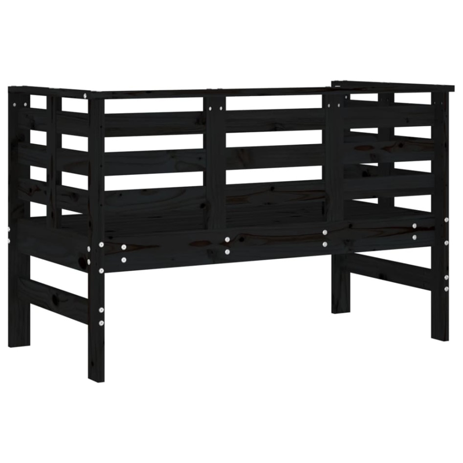 Banco de jardín madera maciza de pino negro 111,5x53x71