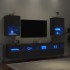 Muebles de TV con luces LED 2 uds negro 40,5x30x60