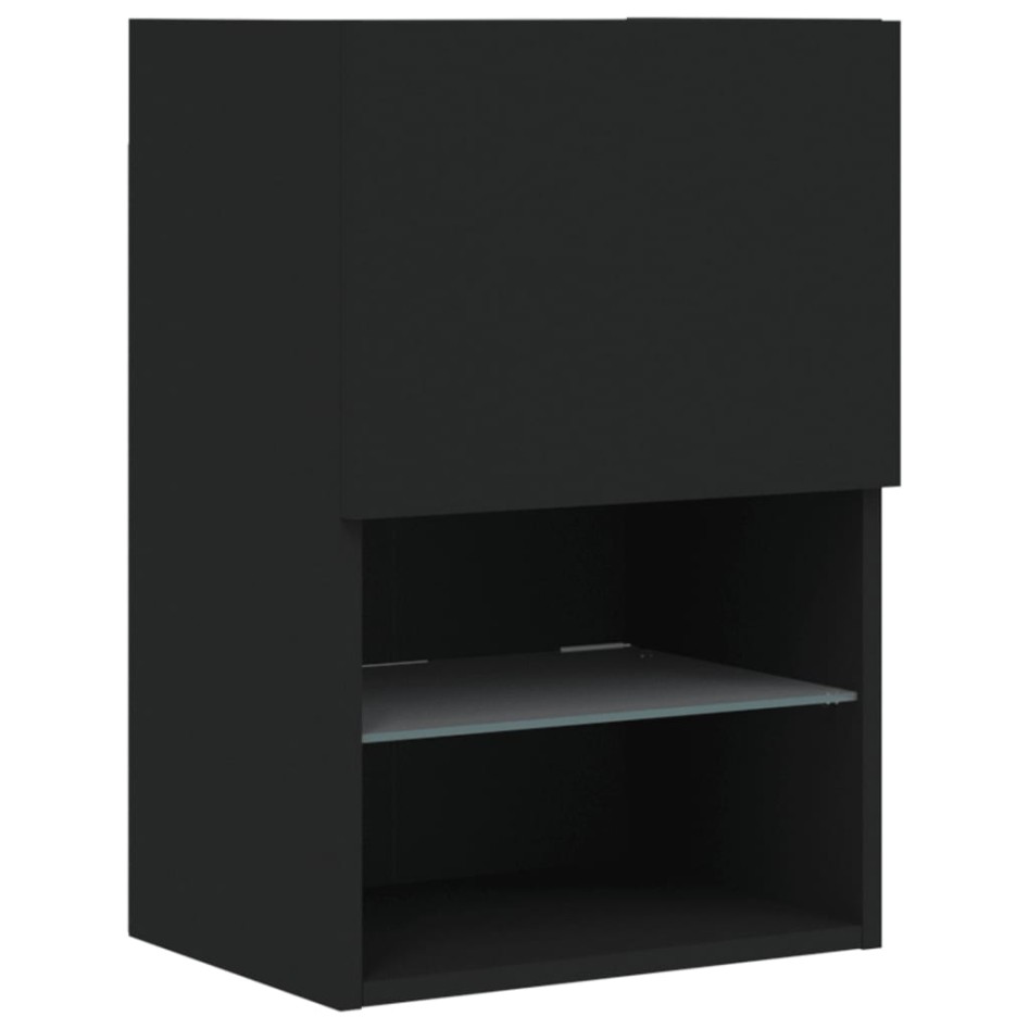Muebles de TV con luces LED 2 uds negro 40,5x30x60