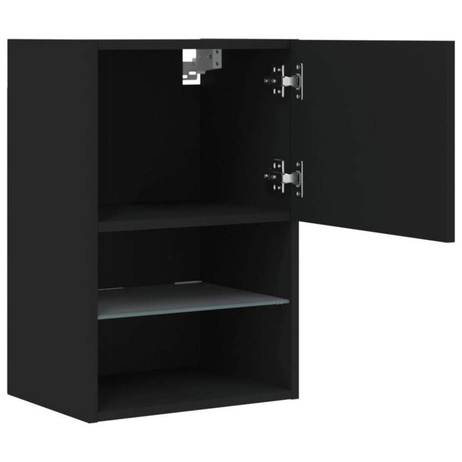 Muebles de TV con luces LED 2 uds negro 40,5x30x60