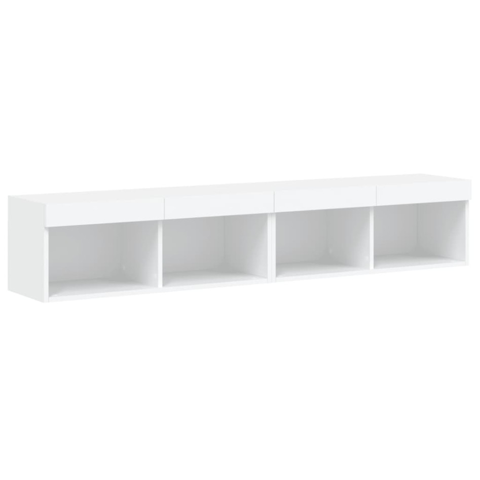 Muebles de TV con luces LED 2 uds blanco 80x30x30