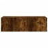 Mueble de TV de pared con luces LED roble ahumado 100x35x31