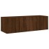 Mueble de TV de pared con luces LED marrón roble 100x35x31
