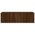 Mueble de TV de pared con luces LED marrón roble 100x35x31