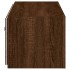 Mueble de TV de pared con luces LED marrón roble 100x35x31