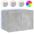 Mueble de TV de pared con luces LED gris hormigón 60x35x41