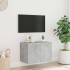 Mueble de TV de pared con luces LED gris hormigón 60x35x41