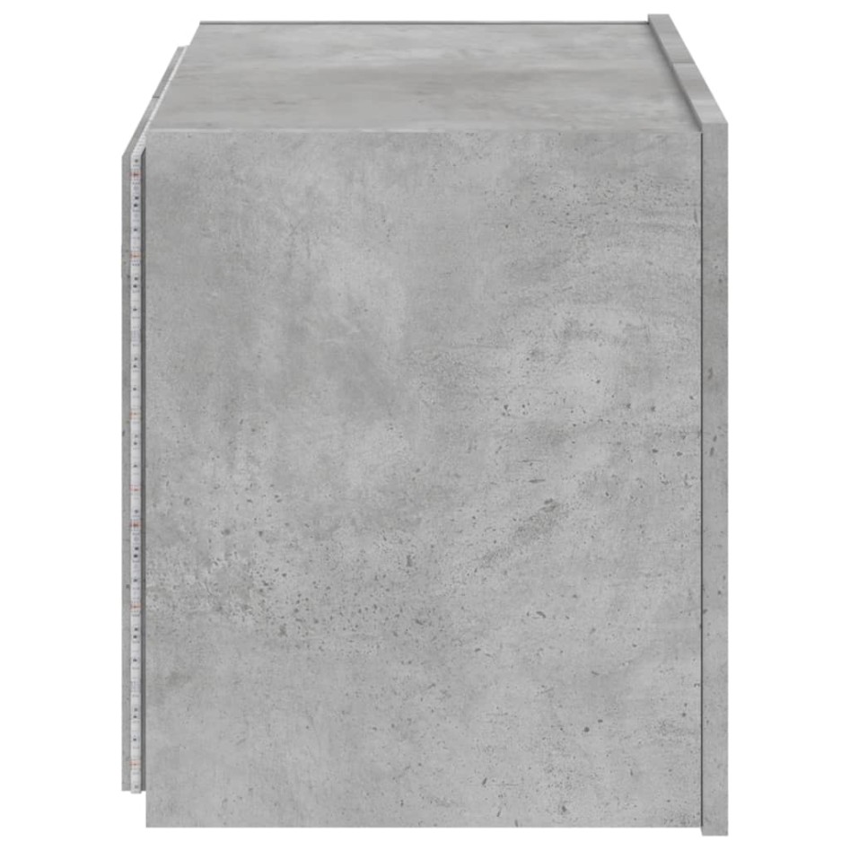 Mueble de TV de pared con luces LED gris hormigón 60x35x41