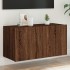 Mueble de TV de pared con luces LED marrón roble 80x35x41
