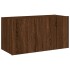 Mueble de TV de pared con luces LED marrón roble 80x35x41