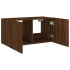 Mueble de TV de pared con luces LED marrón roble 80x35x41