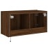 Mueble de TV de pared con luces LED marrón roble 80x35x41