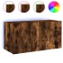 Mueble de TV de pared con luces LED roble ahumado 80x35x41