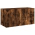 Mueble de TV de pared con luces LED roble ahumado 80x35x41