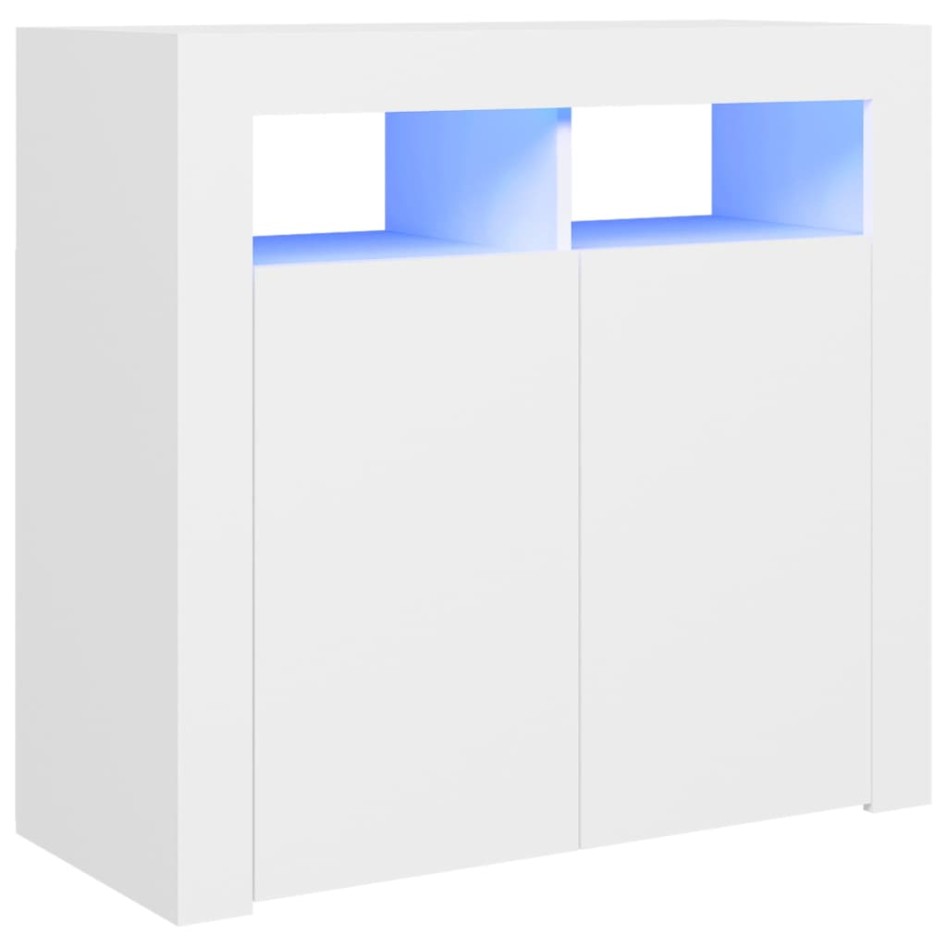 Aparador con luces LED gris brillante 80x35x75