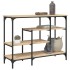 Mesa consola con estantes roble Sonoma 100x35x75