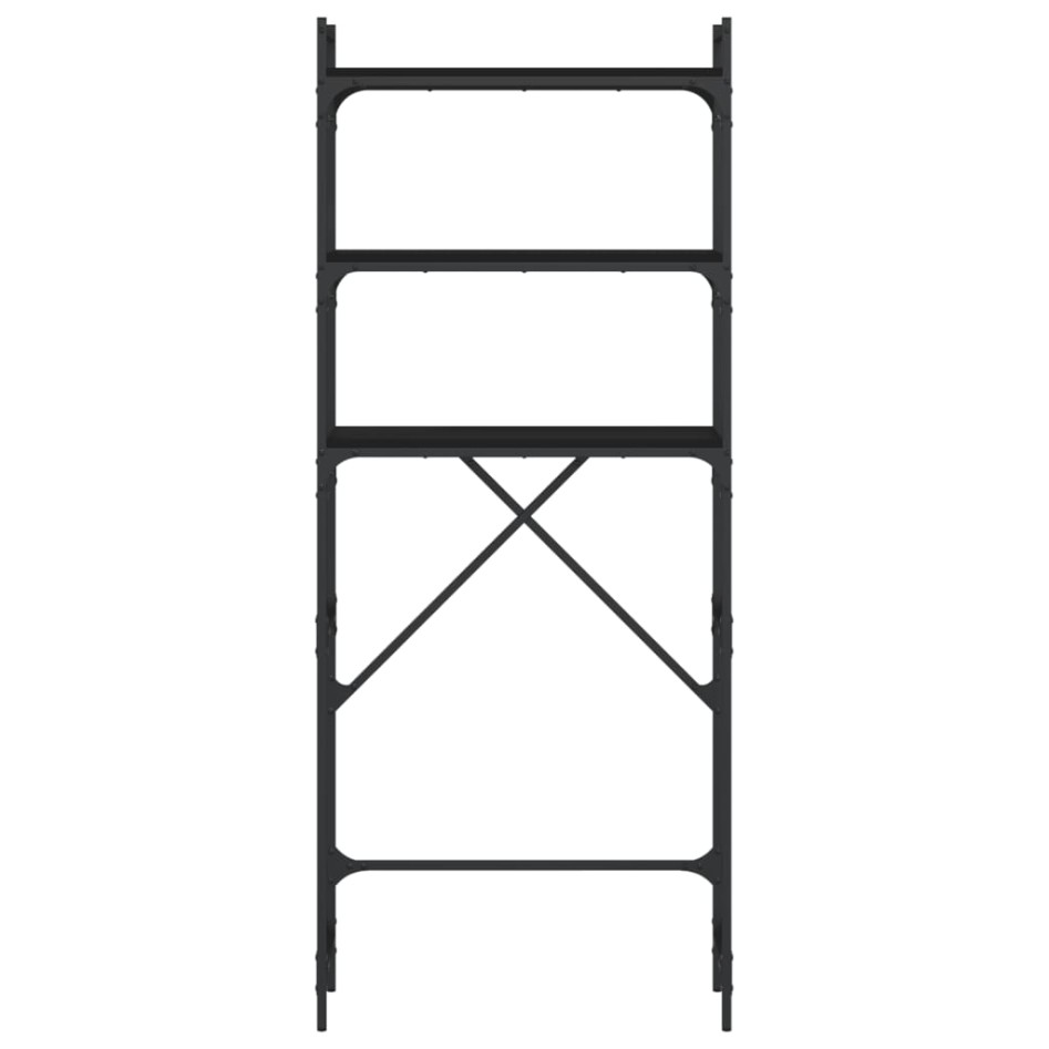 Estantería para lavadora madera ingeniería negra 67x25x163