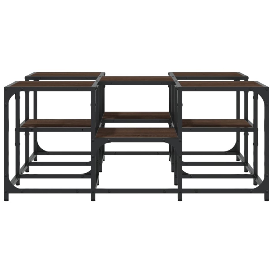 Mesa de centro madera de ingeniería roble marrón 91x91x40