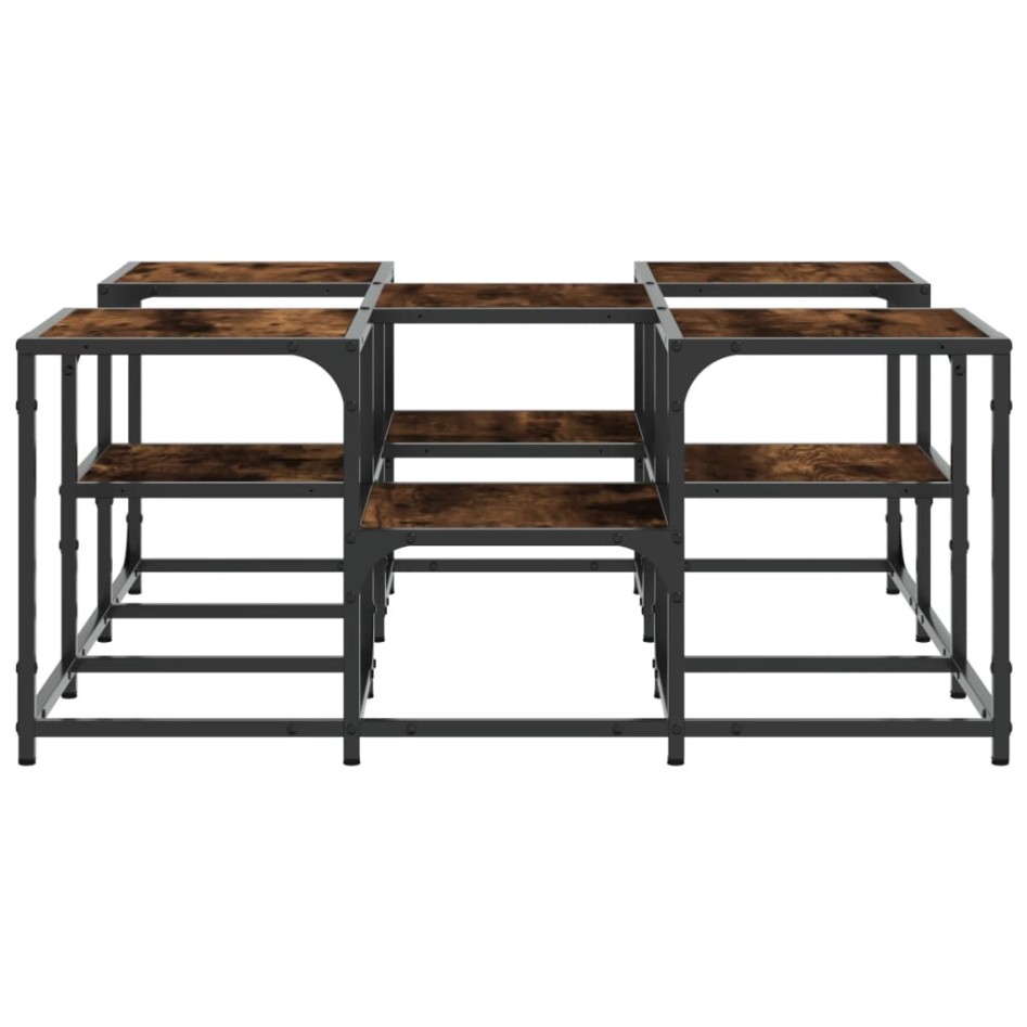 Mesa de centro madera de ingeniería roble ahumado 91x91x40