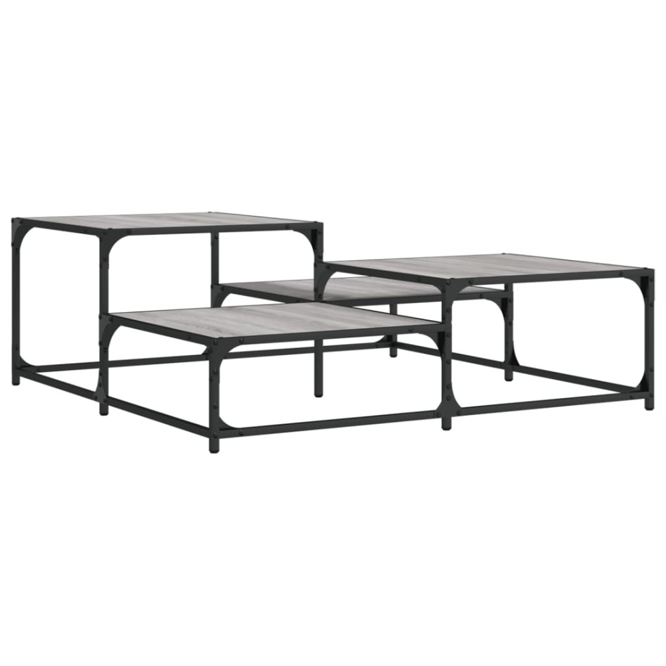 Mesa de centro madera de ingeniería gris Sonoma 107x107x40