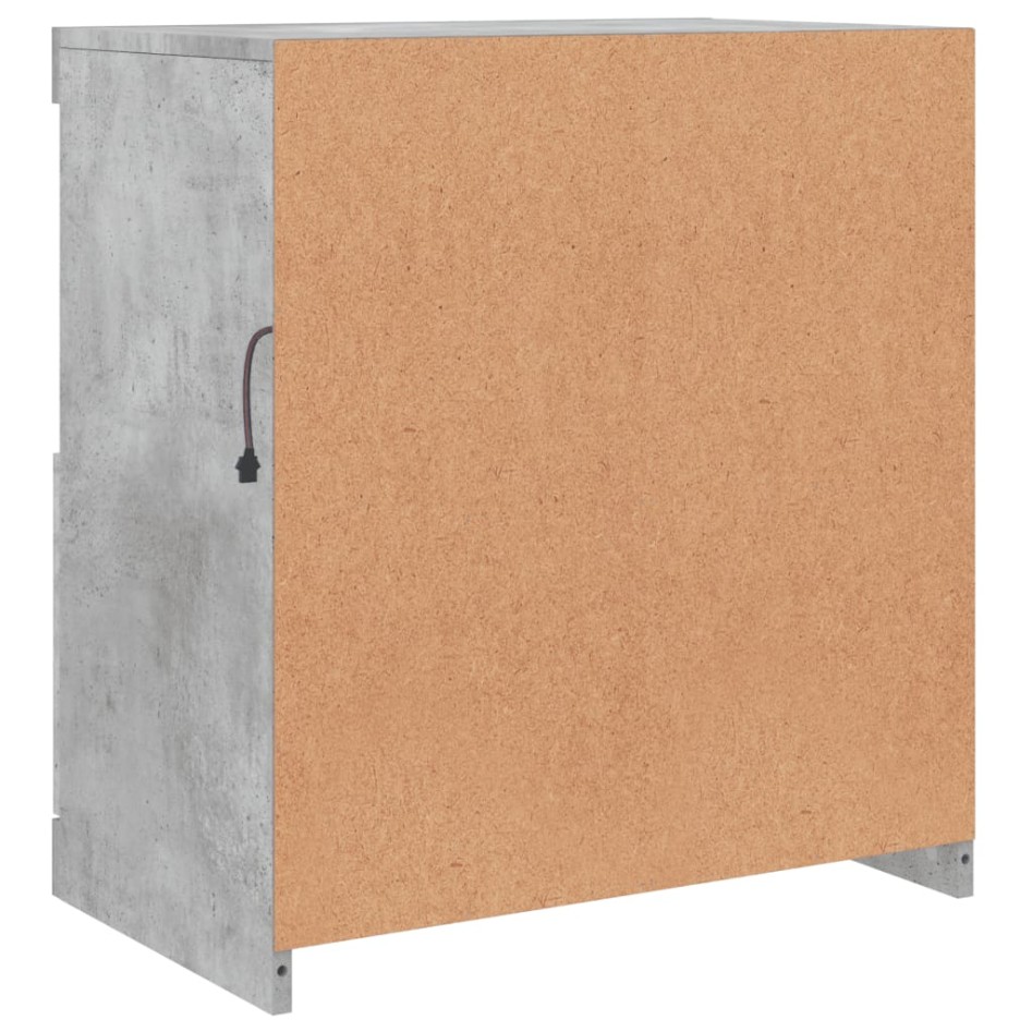 Aparador con luces LED gris hormigón 60x37x67