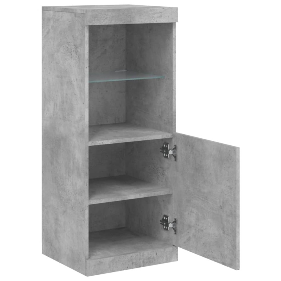 Aparador con luces LED gris hormigón 41x37x100