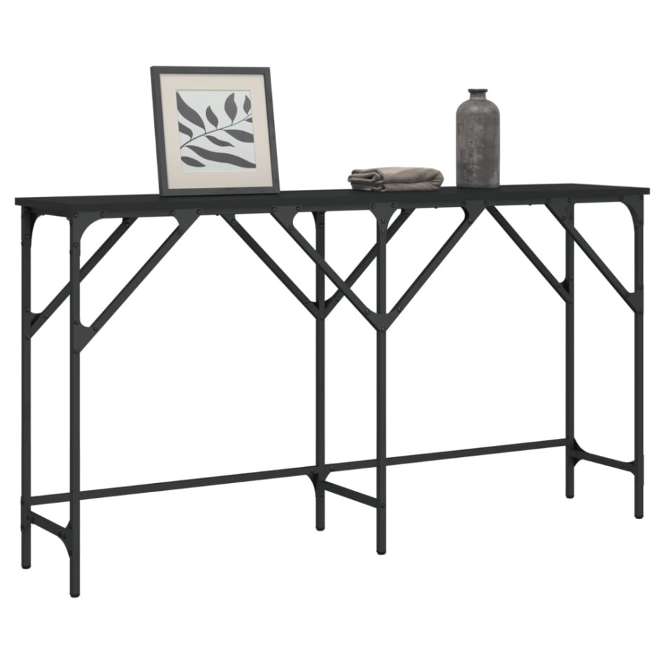 Mesa consola madera de ingeniería negra 140x29x75