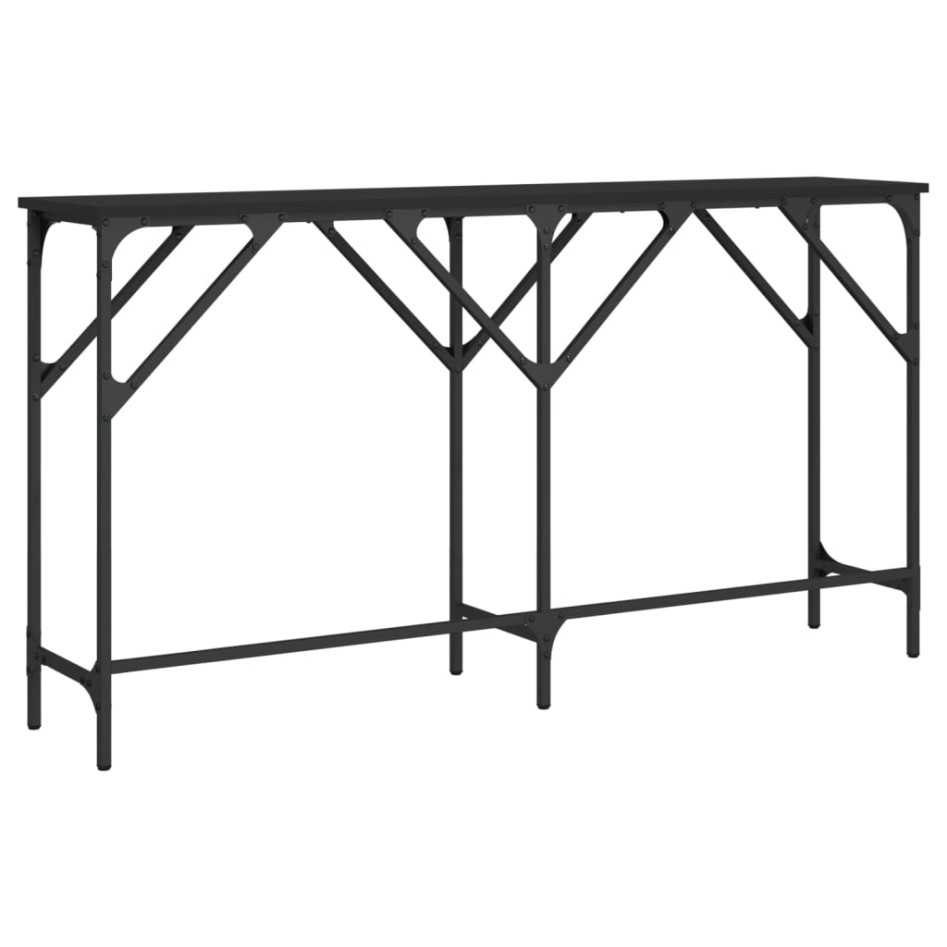 Mesa consola madera de ingeniería negra 140x29x75