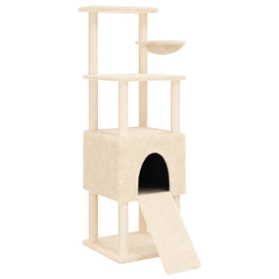 Rascador para gatos con postes de sisal crema 153