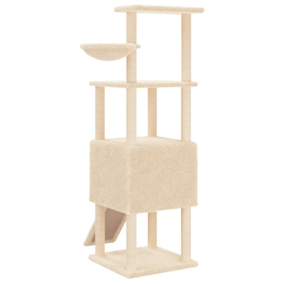 Rascador para gatos con postes de sisal crema 153