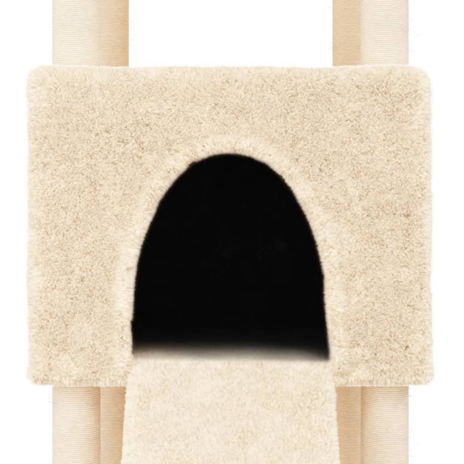 Rascador para gatos con postes de sisal crema 153