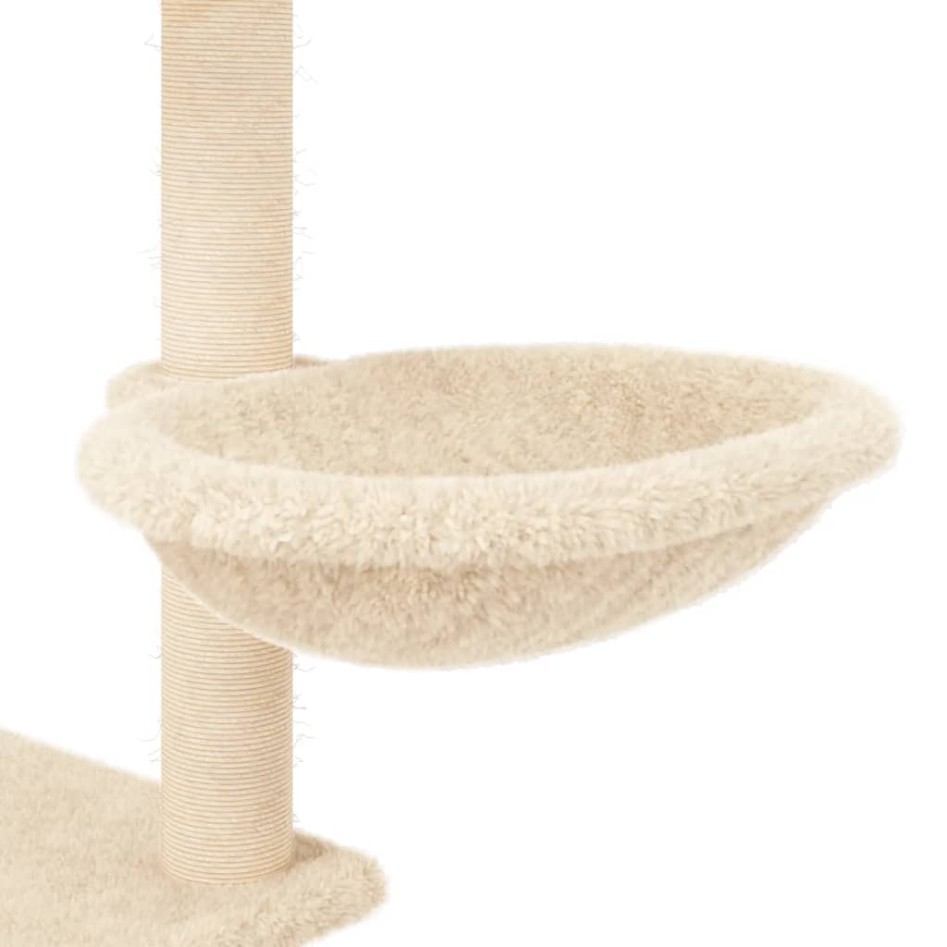 Rascador para gatos con postes de sisal crema 153