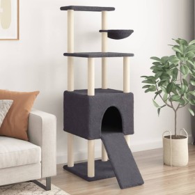 Rascador para gatos con postes de sisal gris oscuro 153