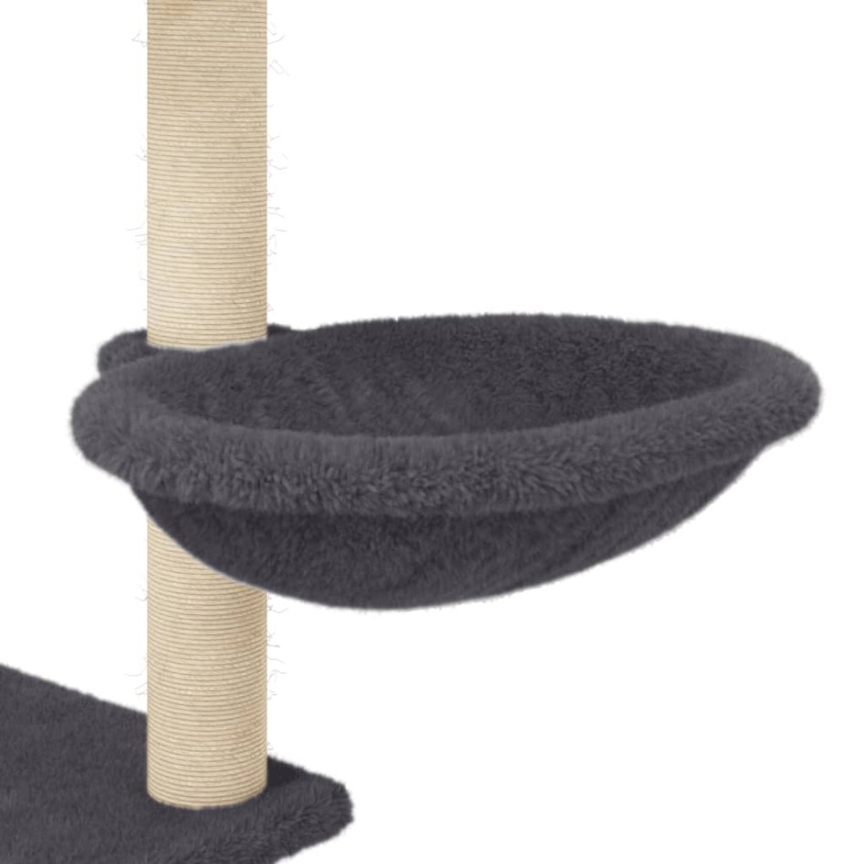 Rascador para gatos con postes de sisal gris oscuro 153