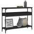 Mesa consola con estante madera ingeniería negra 100x29x75