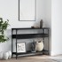 Mesa consola con estante madera ingeniería negra 100x29x75