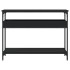 Mesa consola con estante madera ingeniería negra 100x29x75