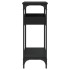 Mesa consola con estante madera ingeniería negra 100x29x75