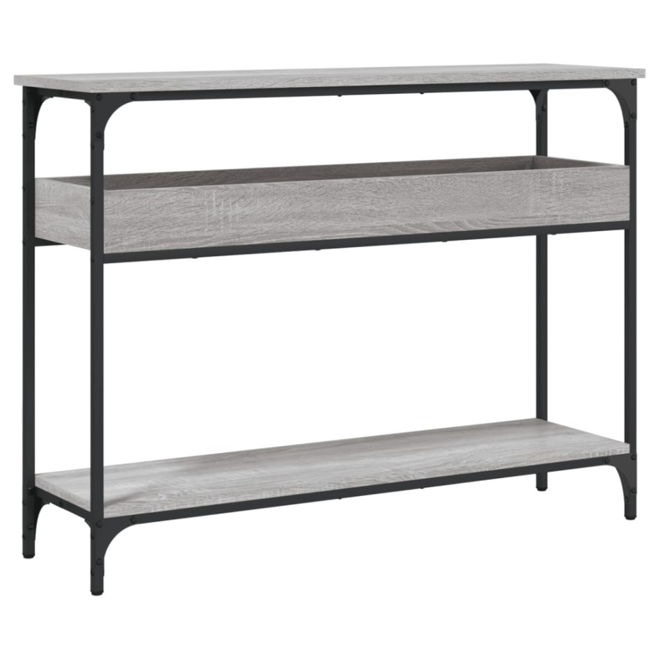 Mesa consola estante madera ingeniería Sonoma gris 100x29x75