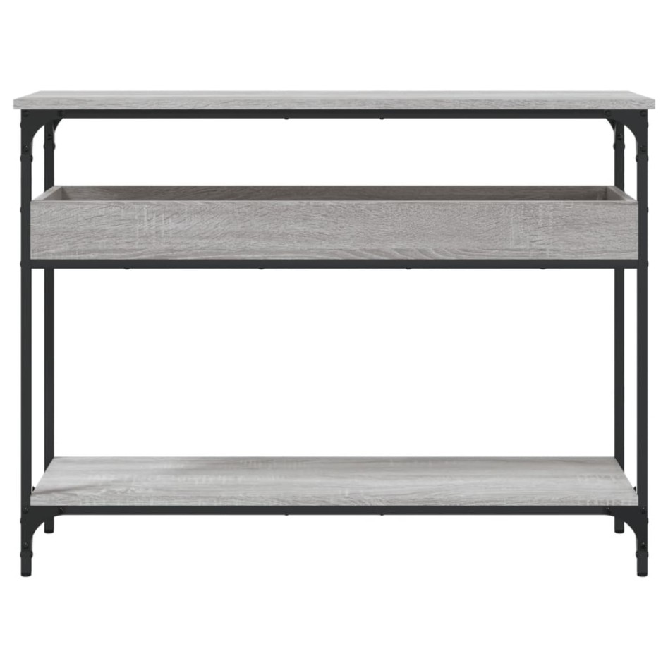 Mesa consola estante madera ingeniería Sonoma gris 100x29x75