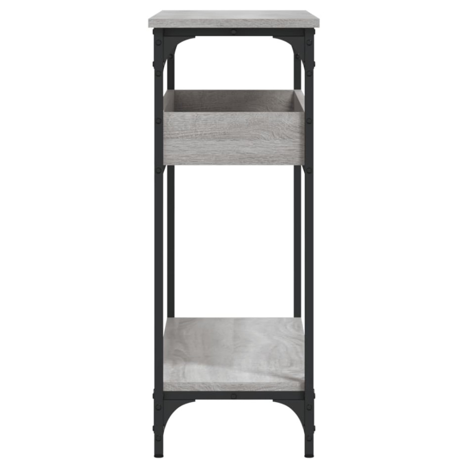 Mesa consola estante madera ingeniería Sonoma gris 100x29x75