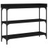 Mesa consola con estantes negro 100x30x80