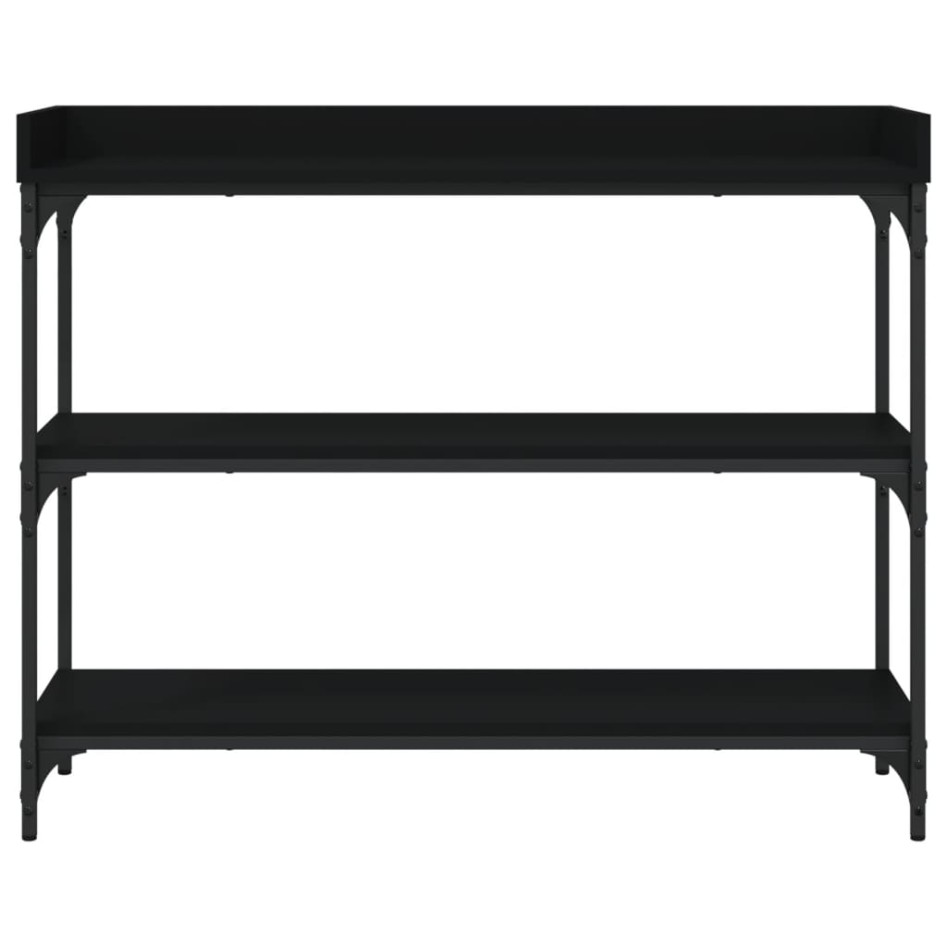 Mesa consola con estantes negro 100x30x80