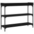 Mesa consola con estantes negro 100x30x80
