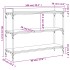 Mesa consola con estantes negro 100x30x80