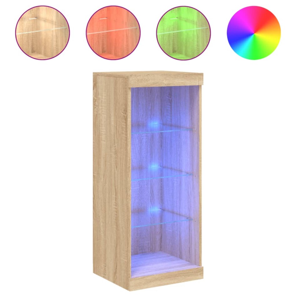 Aparador con luces LED roble Sonoma 41x37x100