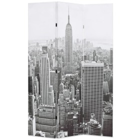 Biombo divisor plegable 120x170 cm Nueva York blanco y