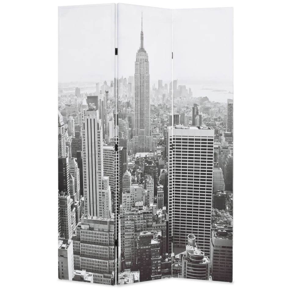 Biombo divisor plegable 120x170 cm Nueva York blanco y