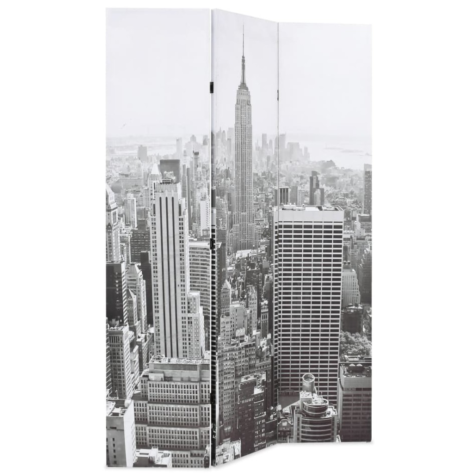 Biombo divisor plegable 120x170 cm Nueva York blanco y