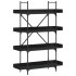 Librería de 4 estantes madera ingeniería negro 100x33x145,5